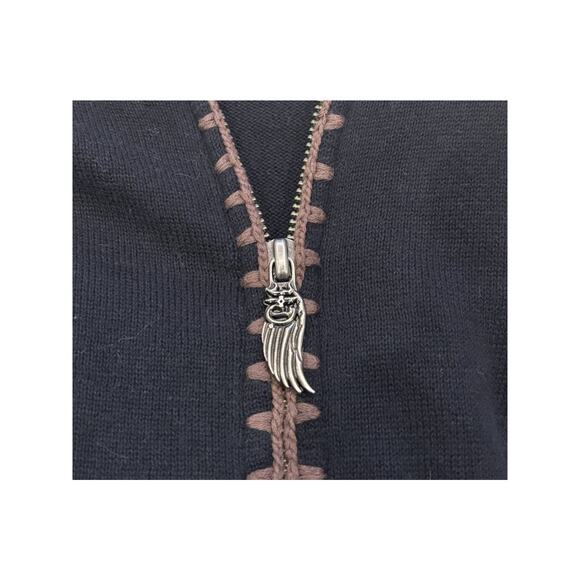 Harley Davidson Black Cotton Full Zip Hoodie Sweater Medium Brown Back Graphic - Picture 5 of 6